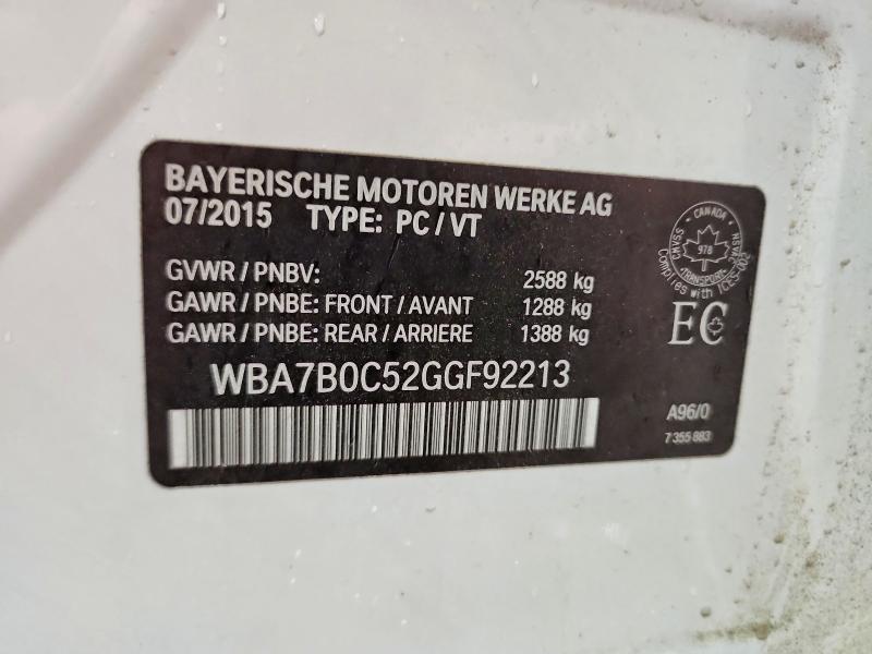 Продаж на аукціоні авто 2016 Bmw 750, vin: WBA7B0C52GGF92213, номер лоту: 55951756