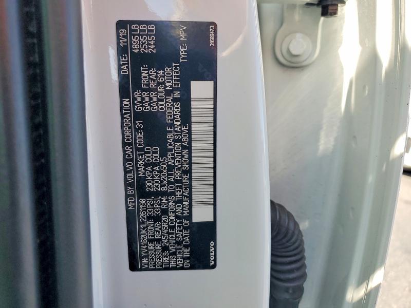 57712466 :رقم المزاد ، YV4162UK1L2261198 vin ، 2020 Volvo Xc40 مزاد بيع
