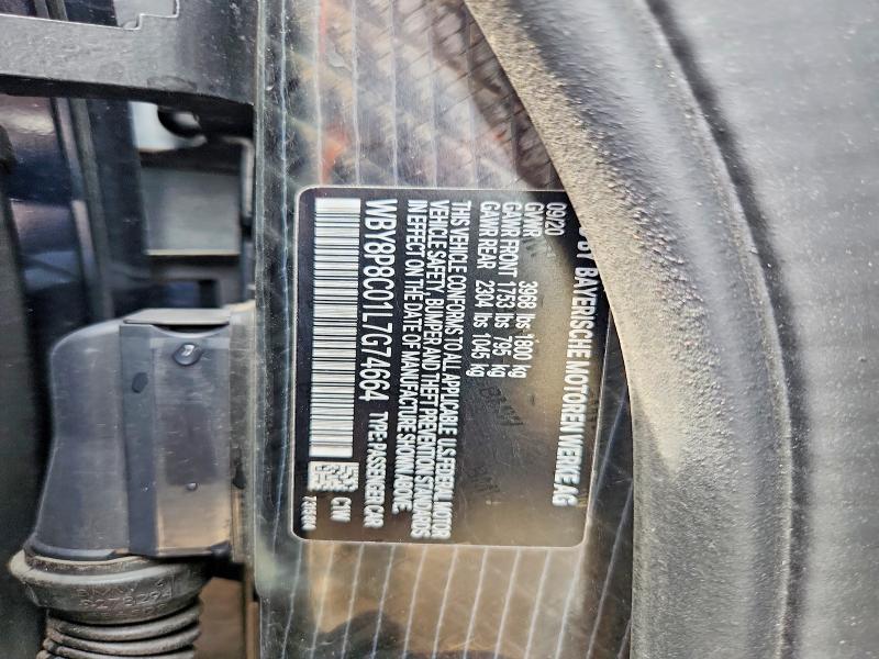 56274956 :رقم المزاد ، WBY8P8C01L7G74664 vin ، 2020 Bmw I3 مزاد بيع