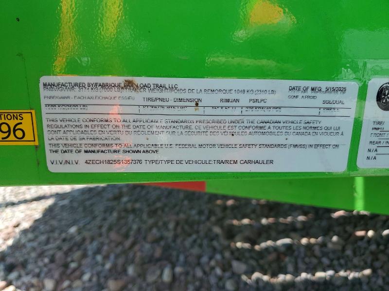 2025 Load Trail Unknown მანქანა იყიდება აუქციონზე, vin: 4ZECH1825S1357376, აუქციონის ნომერი: 54077206