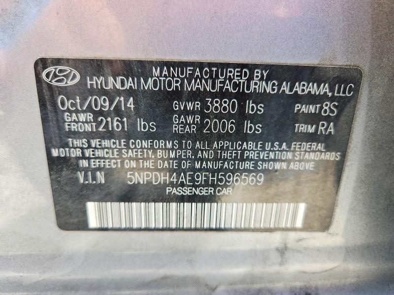 57189426 :رقم المزاد ، 5NPDH4AE9FH596569 vin ، 2015 Hyundai Elantra مزاد بيع