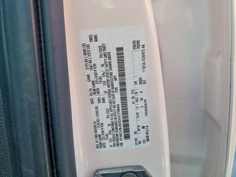 Продажа на аукционе авто 2016 Ford Escape, vin: 1FMCU9J93GUC79669, номер лота: 55091596