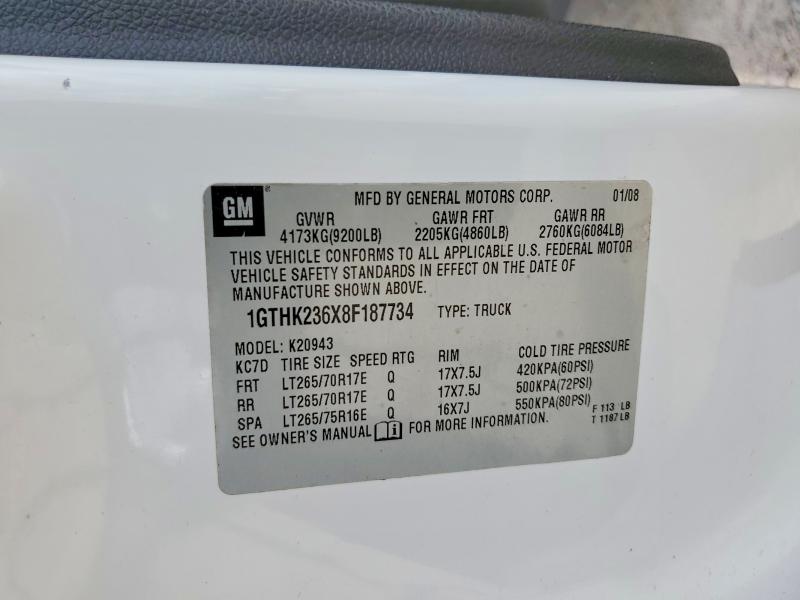 55449766 :رقم المزاد ، 1GTHK236X8F187734 vin ، 2008 Gmc Sierra مزاد بيع