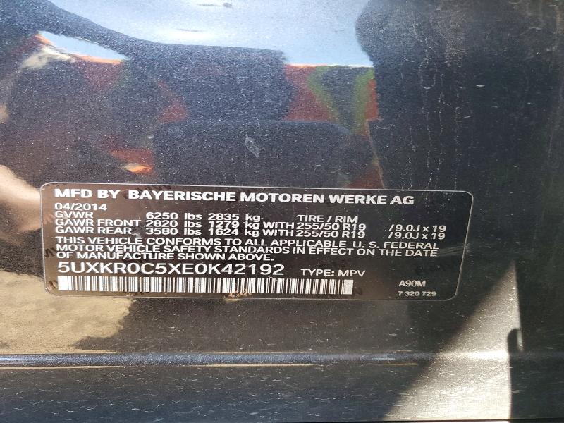 55316916 :رقم المزاد ، 5UXKR0C5XE0K42192 vin ، 2014 Bmw X5 مزاد بيع