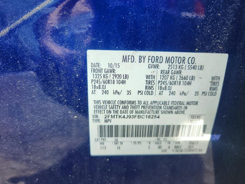Продажа на аукционе авто 2015 Ford Edge, vin: 2FMTK4J93FBC18254, номер лота: 57735336