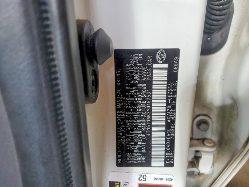 59151476 :رقم المزاد ، 4T1G11AK2MU467531 vin ، 2021 Toyota Camry مزاد بيع