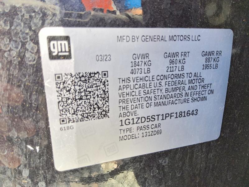 Aukcja sprzedaży 2023 Chevrolet Malibu, vin: 1G1ZD5ST1PF181643, numer aukcji: 57061336