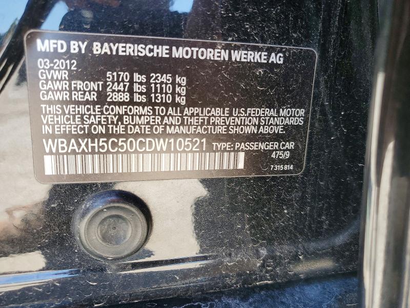 Auction sale of the 2012 Bmw 528, vin: WBAXH5C50CDW10521, lot number: 58409536