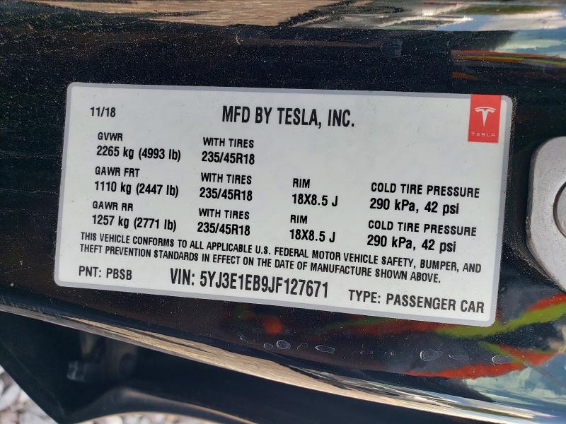 Продаж на аукціоні авто 2018 Tesla Model 3, vin: 5YJ3E1EB9JF127671, номер лоту: 55715356