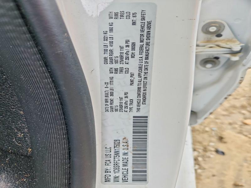 58098966 :رقم المزاد ، 1C6SRFCT5NN175028 vin ، 2022 Ram 1500 مزاد بيع