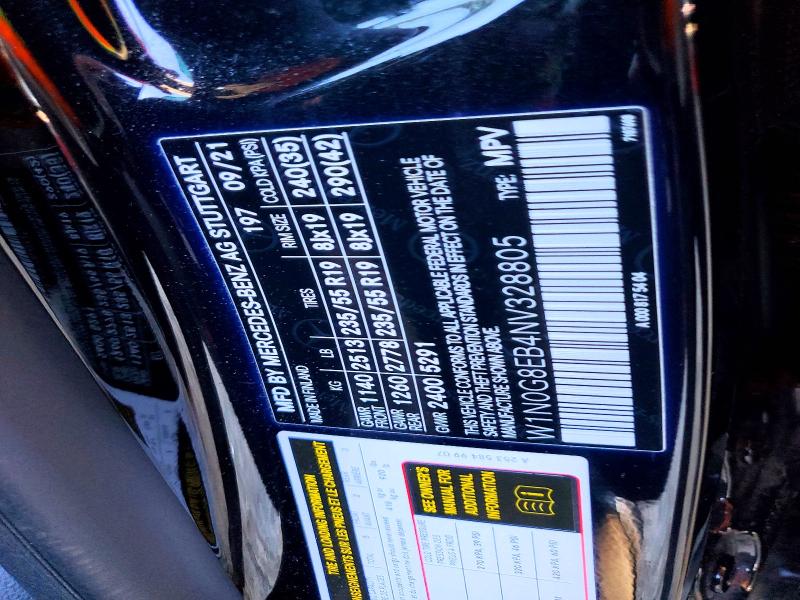 Aukcja sprzedaży 2022 Mercedes-benz Glc, vin: W1N0G8EB4NV328805, numer aukcji: 57083626