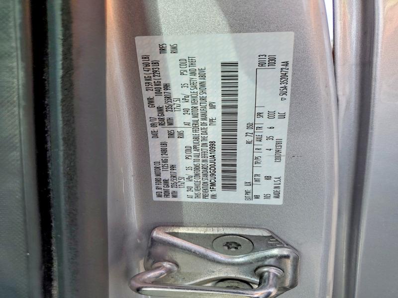 57852106 :رقم المزاد ، 1FMCU9GD0JUA10998 vin ، 2018 Ford Escape مزاد بيع