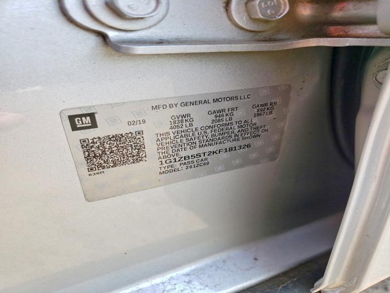 Aukcja sprzedaży 2019 Chevrolet Malibu, vin: 1G1ZB5ST2KF181326, numer aukcji: 58013826