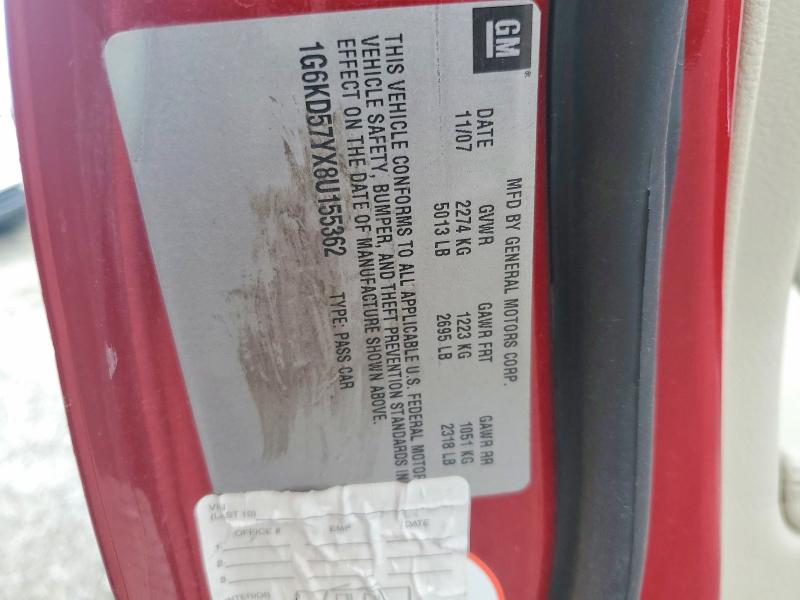 Продаж на аукціоні авто 2008 Cadillac Dts, vin: 1G6KD57YX8U155362, номер лоту: 57392666