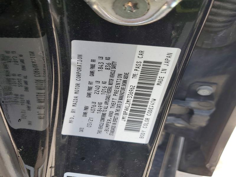 Aukcja sprzedaży 2021 Mazda 3, vin: JM1BPAKL2M1336962, numer aukcji: 55623686