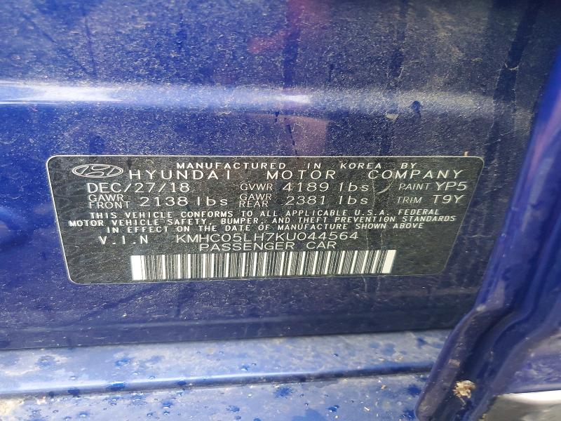Aukcja sprzedaży 2019 Hyundai Ioniq, vin: KMHC05LH7KU044564, numer aukcji: 56635286