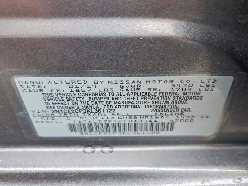 Aukcja sprzedaży 2019 Nissan Versa Note, vin: 3N1CE2CP3KL361122, numer aukcji: 56656356