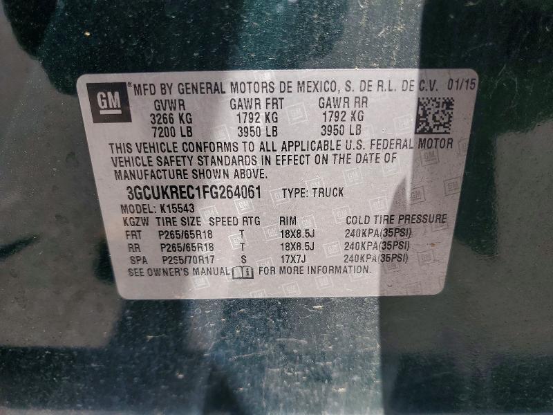 Auction sale of the 2015 Chevrolet Silverado, vin: 3GCUKREC1FG264061, lot number: 56116066