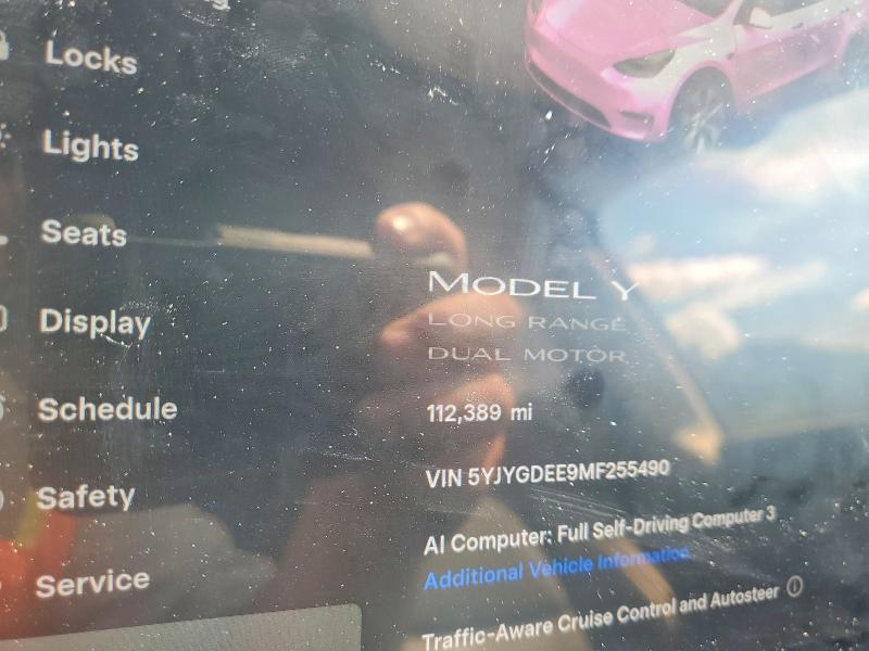 2021 Tesla Model  Y მანქანა იყიდება აუქციონზე, vin: 5YJYGDEE9MF255490, აუქციონის ნომერი: 57484476