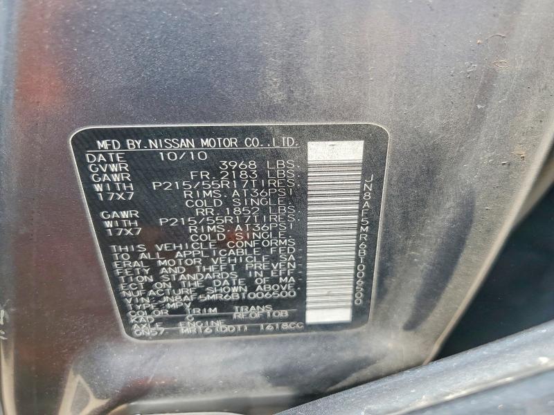 Продаж на аукціоні авто 2011 Nissan Juke, vin: JN8AF5MR6BT006500, номер лоту: 56320286