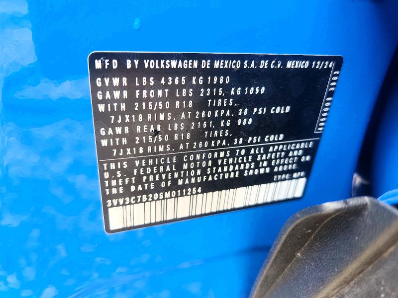 Продажа на аукционе авто 2025 Volkswagen Taos, vin: 3VV3C7B20SM011254, номер лота: 58566096