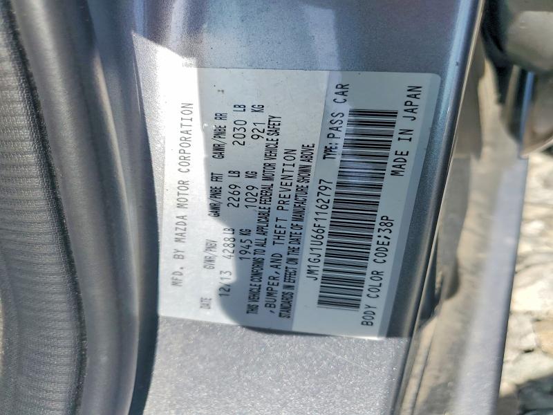 2015 Mazda 6 მანქანა იყიდება აუქციონზე, vin: JM1GJ1U66F1162797, აუქციონის ნომერი: 56146006
