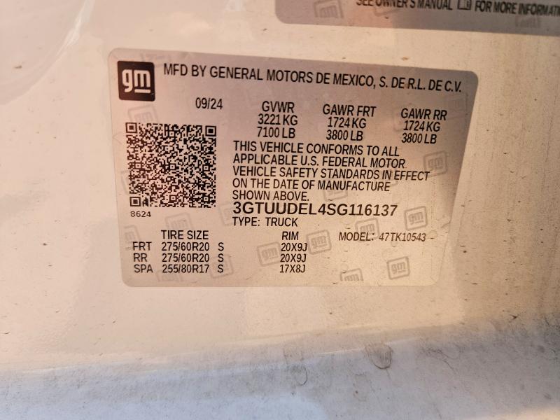 Продажа на аукционе авто 2025 Gmc Sierra, vin: 3GTUUDEL4SG116137, номер лота: 57379356