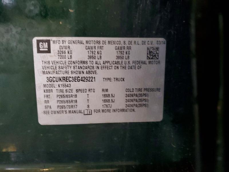 58864106 :رقم المزاد ، 3GCUKREC3EG429221 vin ، 2014 Chevrolet Silverado مزاد بيع