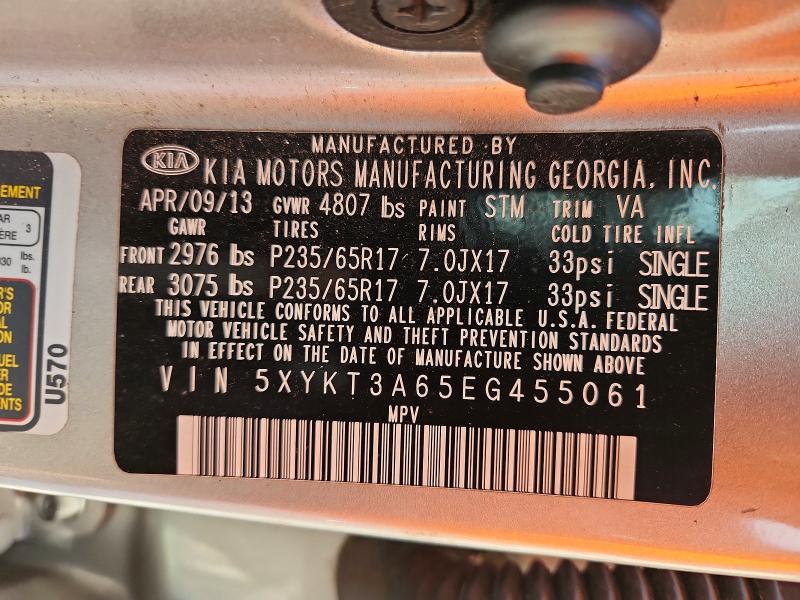 Продаж на аукціоні авто 2014 Kia Sorento, vin: 5XYKT3A65EG455061, номер лоту: 58221176
