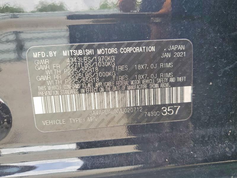 Aukcja sprzedaży 2021 Mitsubishi Outlander Sport, vin: JA4APUAUXMU020712, numer aukcji: 58069966