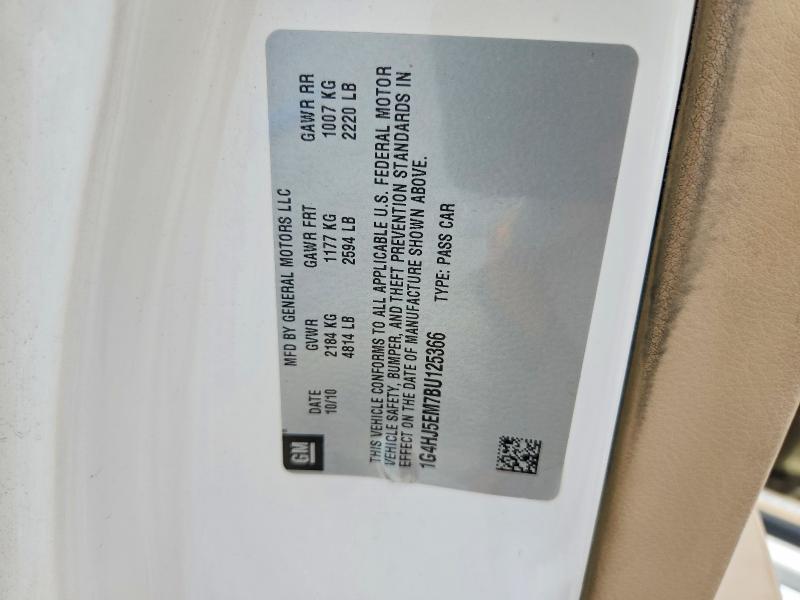 Продажа на аукционе авто 2011 Buick Lacerne, vin: 1G4HJ5EM7BU125366, номер лота: 57331186