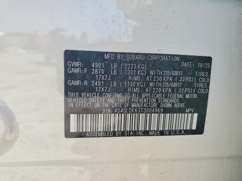 Aukcja sprzedaży 2026 Subaru Forester, vin: 4S4SLDK63T3004969, numer aukcji: 56549336