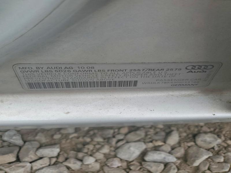57544086 :رقم المزاد ، WAULK78K69N033166 vin ، 2009 Audi A4 مزاد بيع