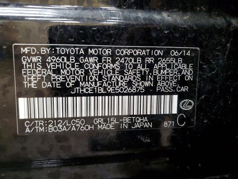 Aukcja sprzedaży 2014 Lexus Gs, vin: JTHCE1BL9E5026875, numer aukcji: 58482866
