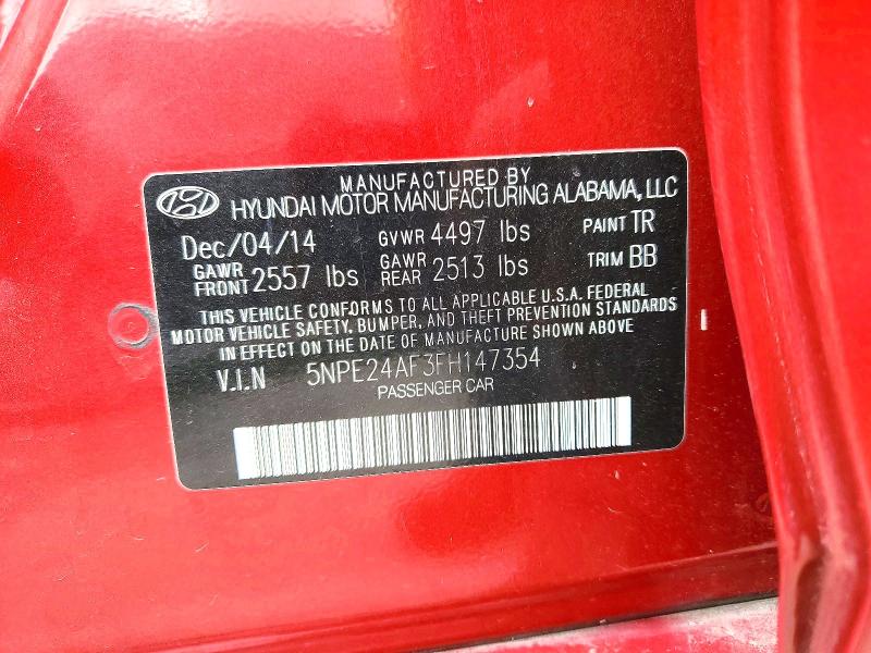 Aukcja sprzedaży 2015 Hyundai Sonata, vin: 5NPE24AF3FH147354, numer aukcji: 57884876