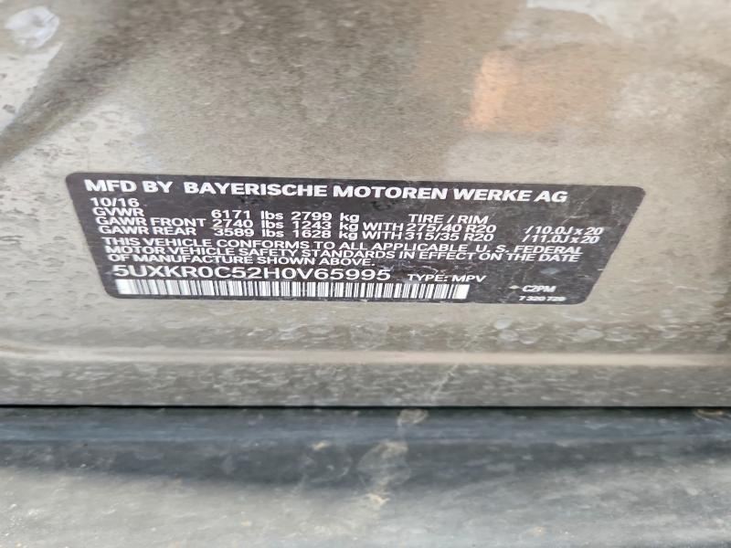 2017 Bmw X5 მანქანა იყიდება აუქციონზე, vin: 5UXKR0C52H0V65995, აუქციონის ნომერი: 55576876