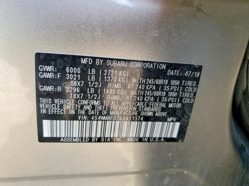 Продаж на аукціоні авто 2019 Subaru Ascent, vin: 4S4WMAFD7K3411374, номер лоту: 57600166