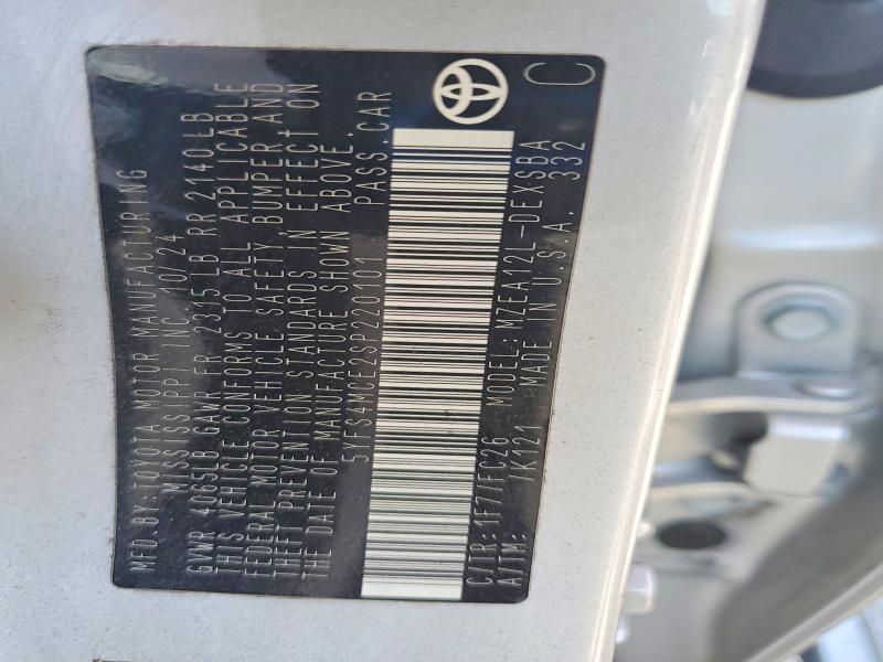 58944186 :رقم المزاد ، 5YFS4MCE2SP220101 vin ، 2025 Toyota Corolla مزاد بيع