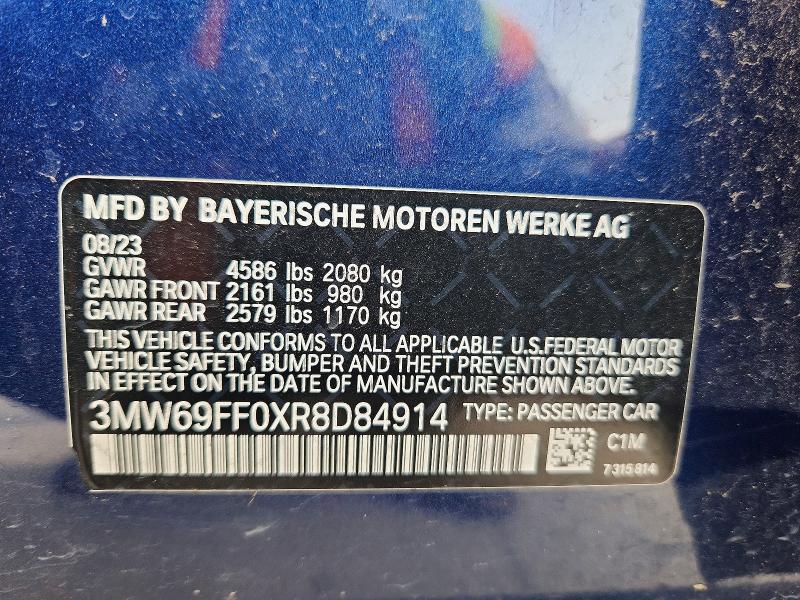 Продажа на аукционе авто 2024 Bmw 330i, vin: 3MW69FF0XR8D84914, номер лота: 58428916