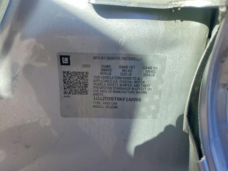 Aukcja sprzedaży 2019 Chevrolet Malibu, vin: 1G1ZD5ST0KF142065, numer aukcji: 56190916