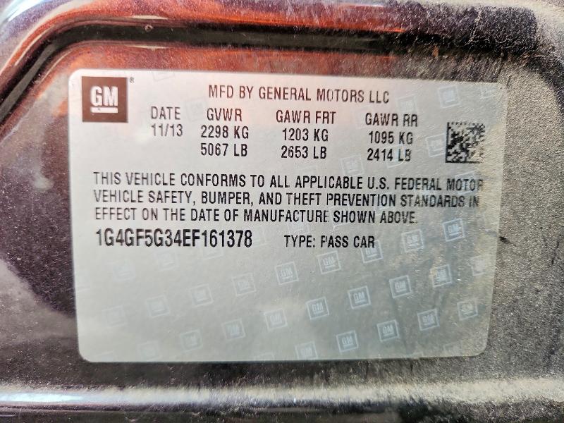 57620066 :رقم المزاد ، 1G4GF5G34EF161378 vin ، 2014 Buick Lacrosse مزاد بيع