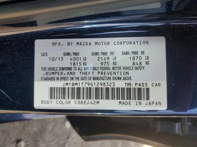 2016 Mazda 3 მანქანა იყიდება აუქციონზე, vin: JM1BM1T79G1298323, აუქციონის ნომერი: 55596006