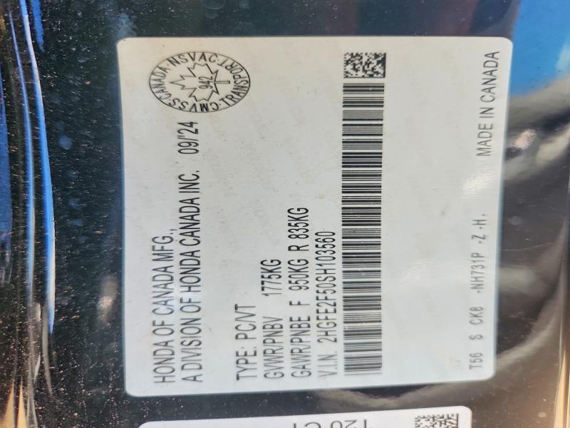 Продажа на аукционе авто 2025 Honda Civic, vin: 2HGFE2F50SH103560, номер лота: 55695376