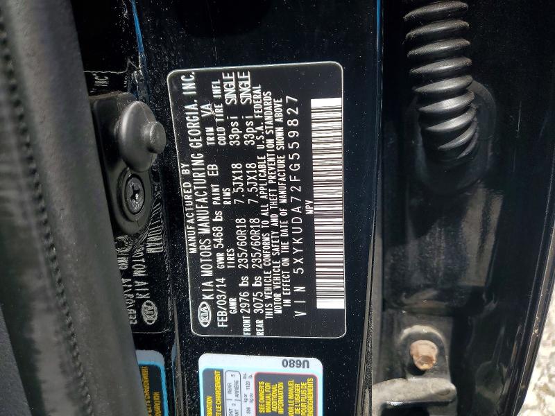 Aukcja sprzedaży 2015 Kia Sorento, vin: 5XYKUDA72FG559827, numer aukcji: 57546956