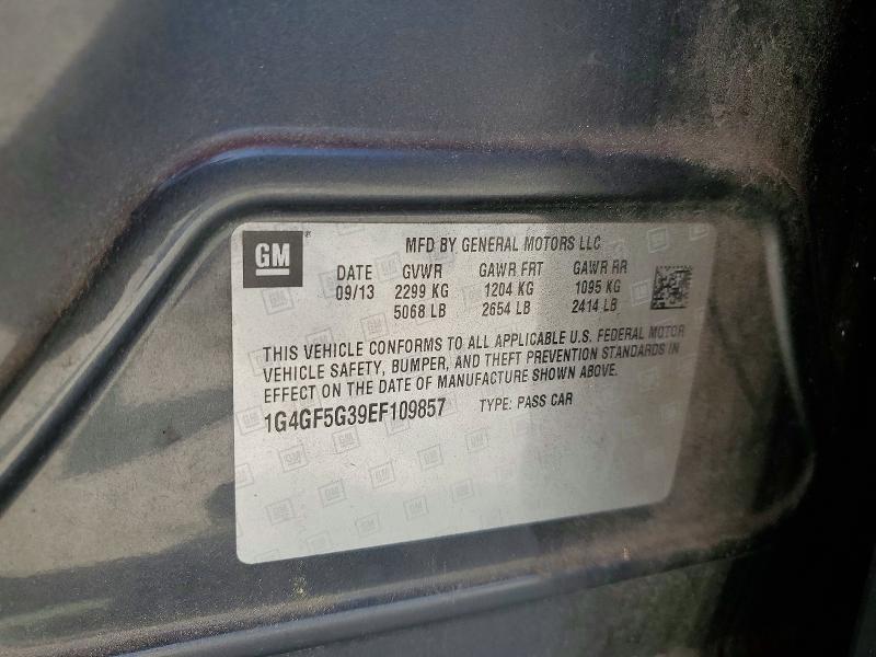 55691336 :رقم المزاد ، 1G4GF5G39EF109857 vin ، 2014 Buick Lacrosse مزاد بيع