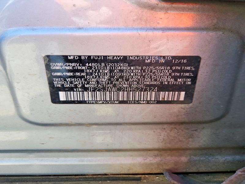 Продажа на аукционе авто 2017 Subaru Forester, vin: JF2SJAWC2HH527324, номер лота: 57255096