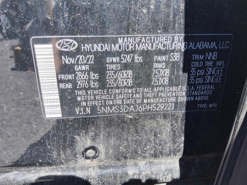 57067896 :رقم المزاد ، 5NMS3DAJ6PH529221 vin ، 2023 Hyundai Santa Fe مزاد بيع