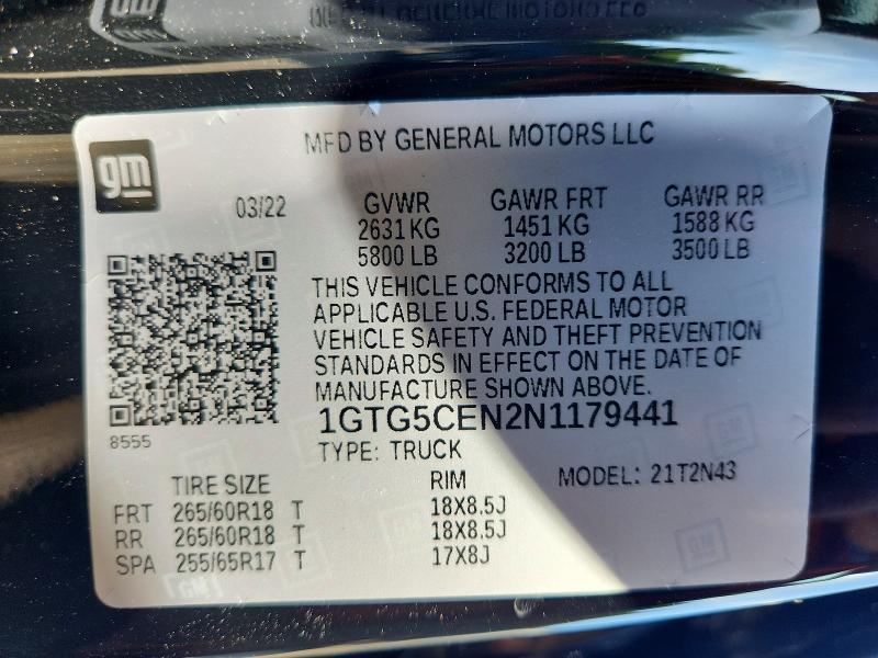 Продажа на аукционе авто 2022 Gmc Canyon, vin: 1GTG5CEN2N1179441, номер лота: 55597346