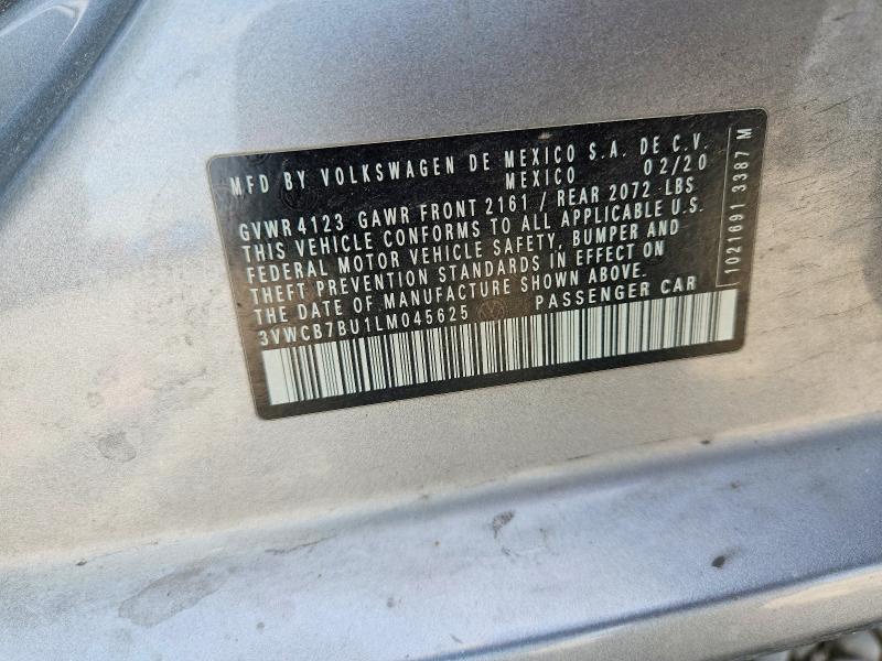 Aukcja sprzedaży 2020 Volkswagen Jetta, vin: 3VWCB7BU1LM045625, numer aukcji: 58611946