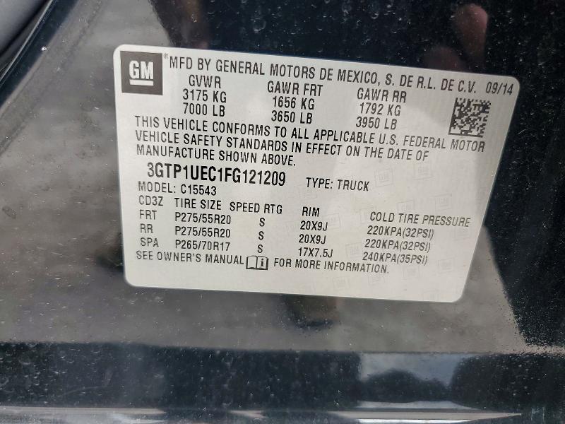 56161626 :رقم المزاد ، 3GTP1UEC1FG121209 vin ، 2015 Gmc Sierra مزاد بيع